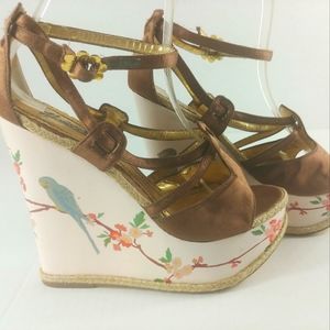 Hale Bob Painted Bird Blossom Sandals Size 6m